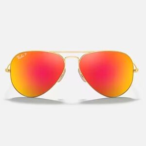 Ray-Ban Aviator Sunglasses Orange Flash RB3025 55mm